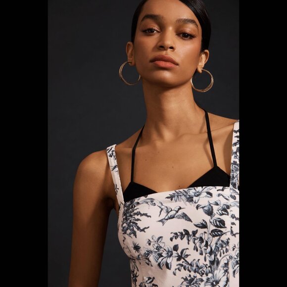 NWT Maeve Strappy Jumpsuit Pattern Light Pink Navy Size 4 Floral Anthro - Picture 8 of 14